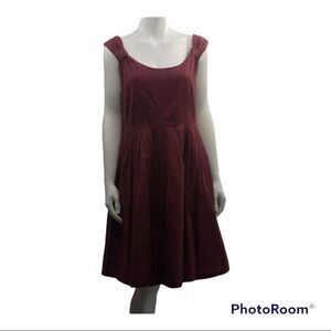 Vintage "George" Women Copper Burgundy Sun Dress Size 6